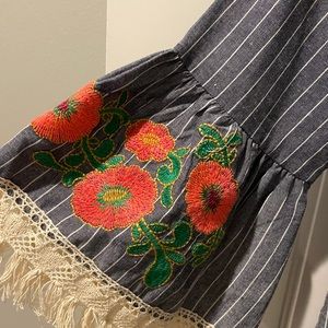 Denim off the shoulder mini dress/tunic